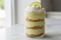 Key lime cheesecake jar layered with key lime filling