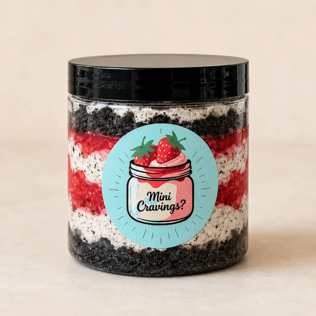 strawberry cookies and cream jar